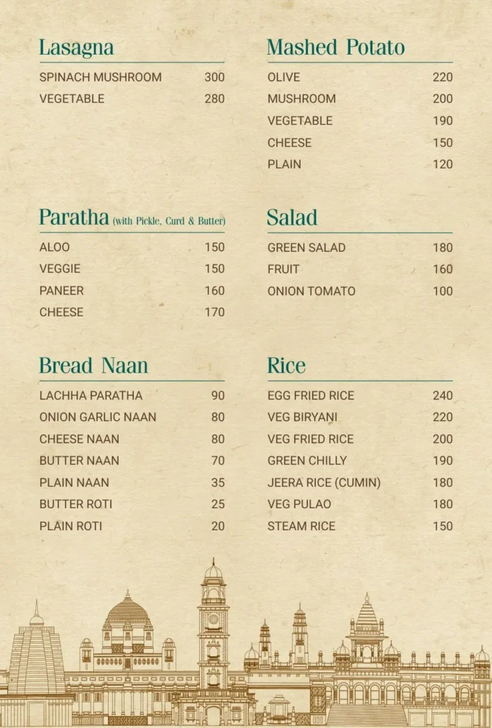 Restaurant Menu - Castle View Jodhpur